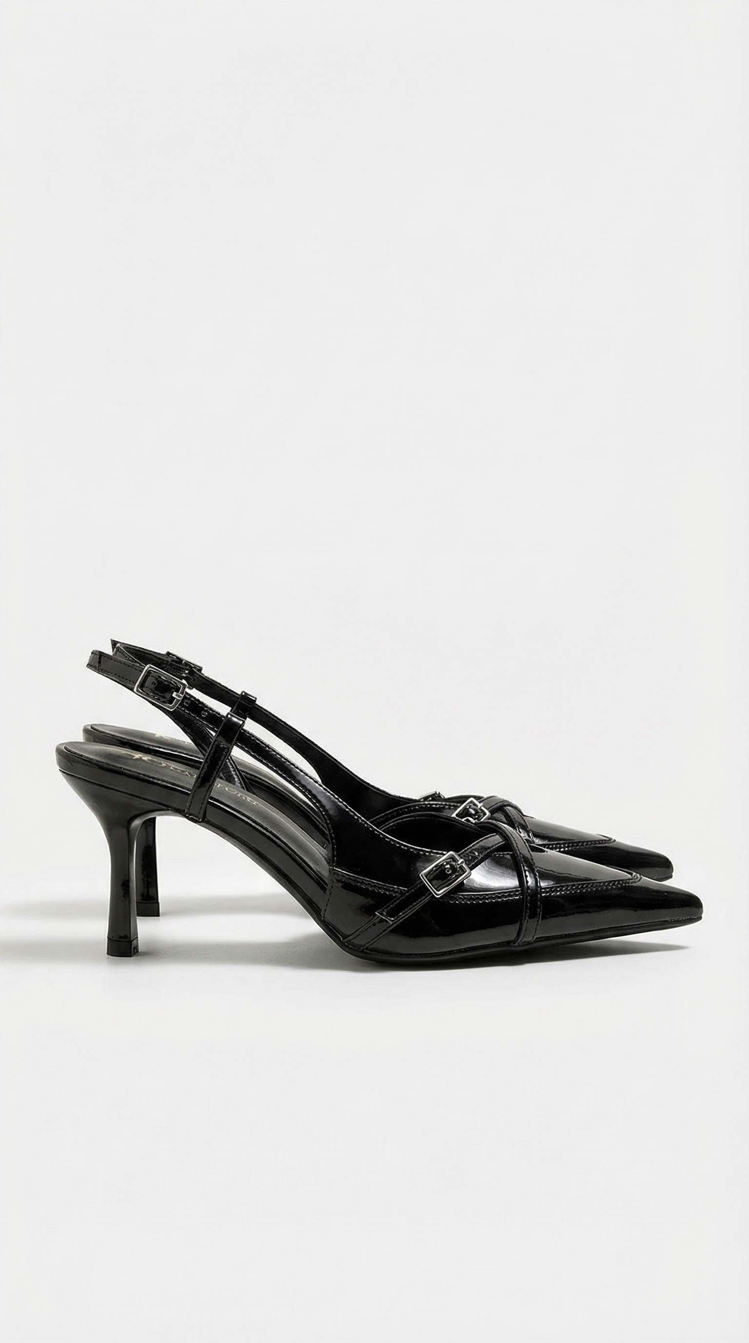 Open-Back Heeled Shoes with Buckle by Samantha
