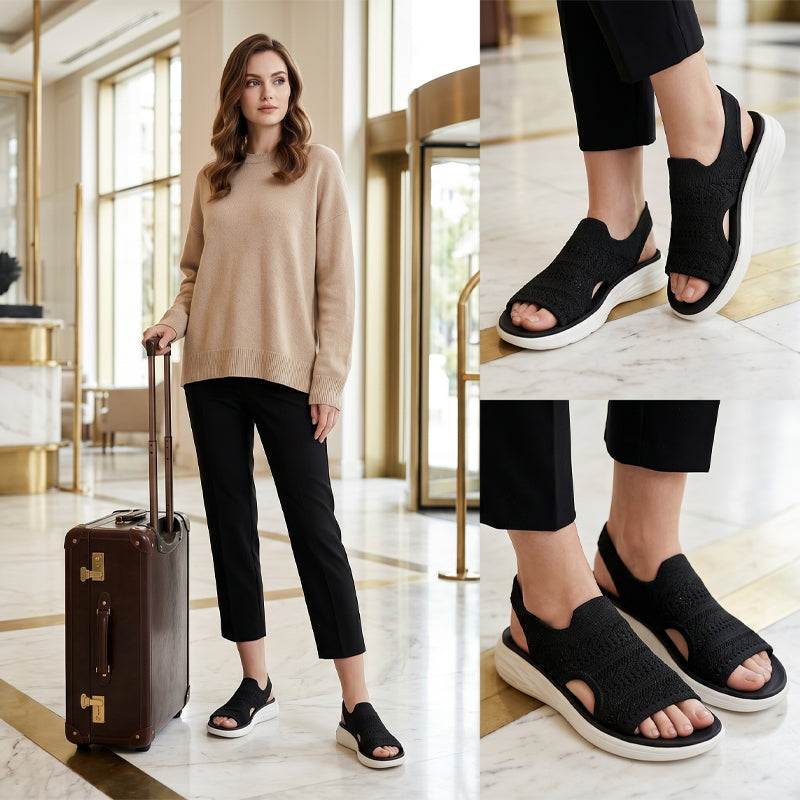 Lisa™ | Platform sandals made from breathable material for women