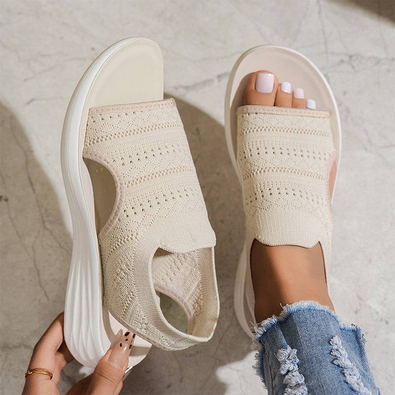 Lisa™ | Platform sandals made from breathable material for women