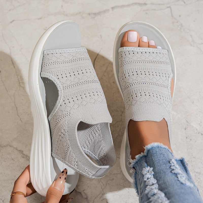 Lisa™ | Platform sandals made from breathable material for women
