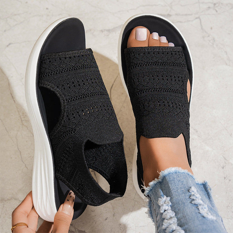 Lisa™ | Platform sandals made from breathable material for women
