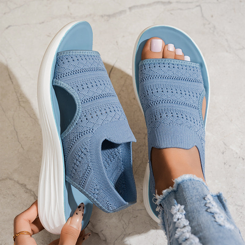 Lisa™ | Platform sandals made from breathable material for women