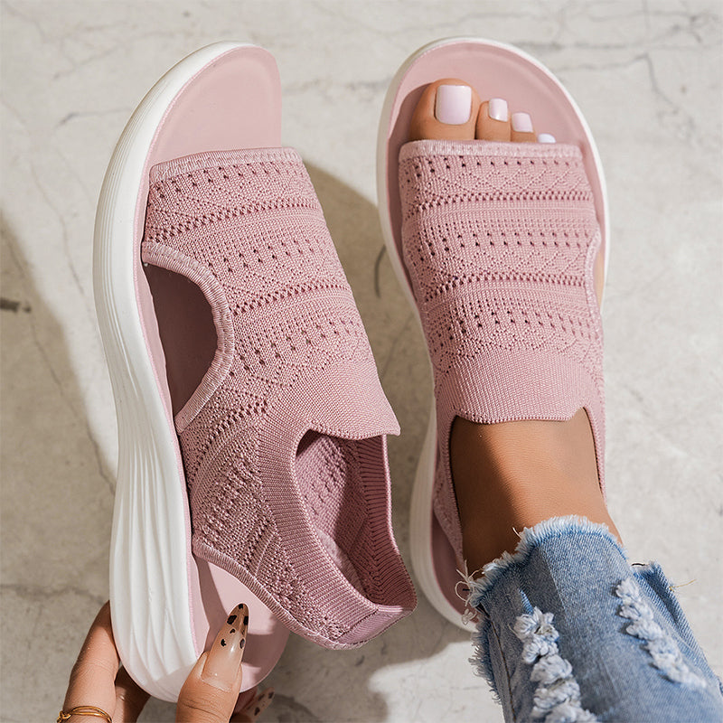 Lisa™ | Platform sandals made from breathable material for women