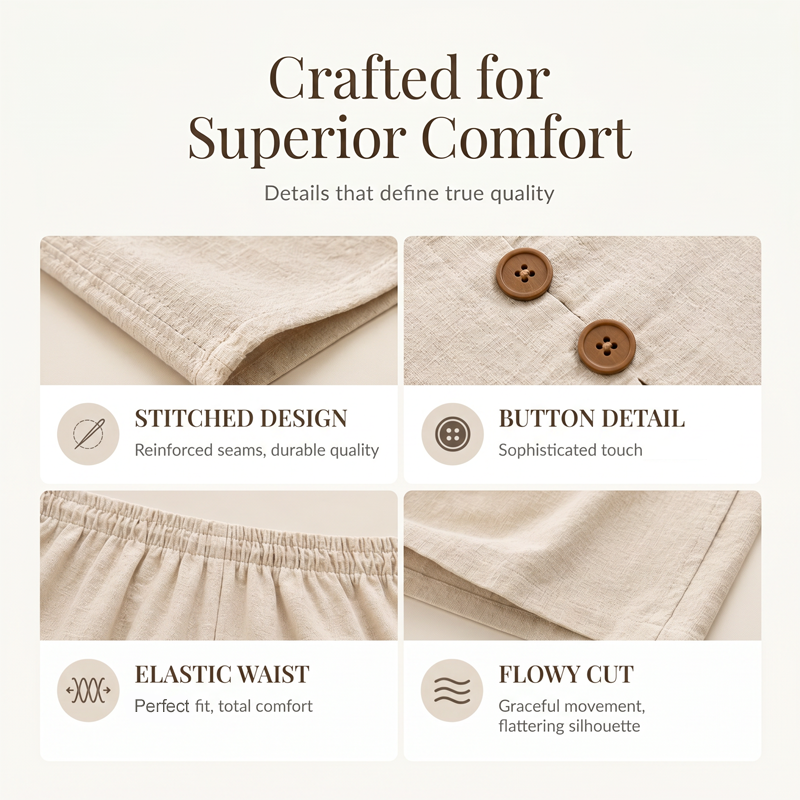 Sleeveless Button Top and Loose Pants Set