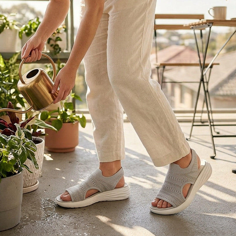 Lisa™ | Platform sandals made from breathable material for women