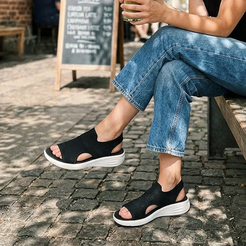 Lisa™ | Platform sandals made from breathable material for women
